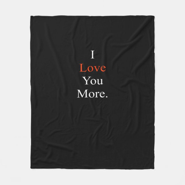 Couverture Polaire I Love You More Minimal Design  (Devant)
