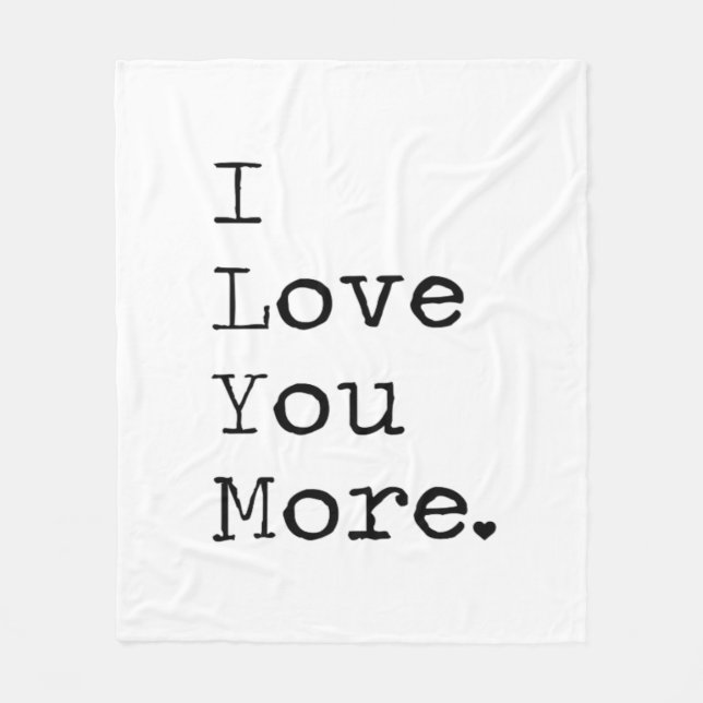 Couverture Polaire I Love You More Minimal Love Design  (Devant)