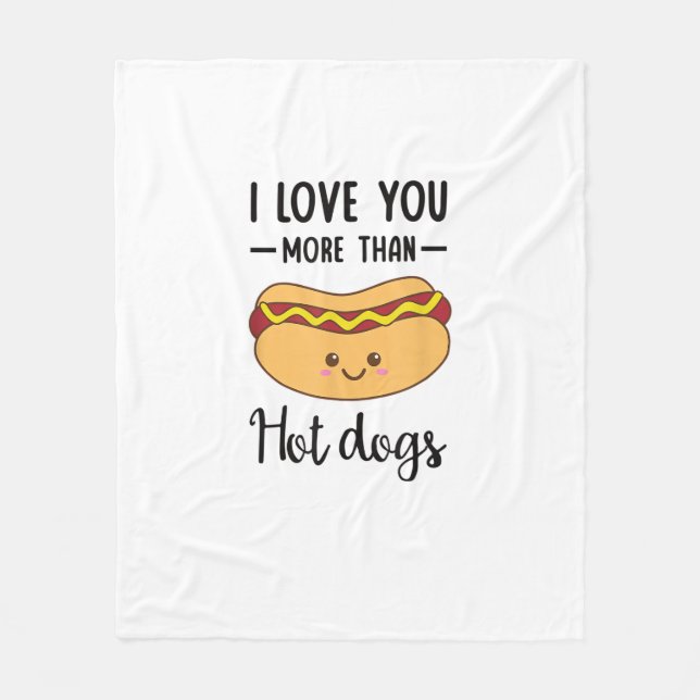 Couverture Polaire I Love You More Than Hot Dogs Funny Sausage Pun  (Devant)