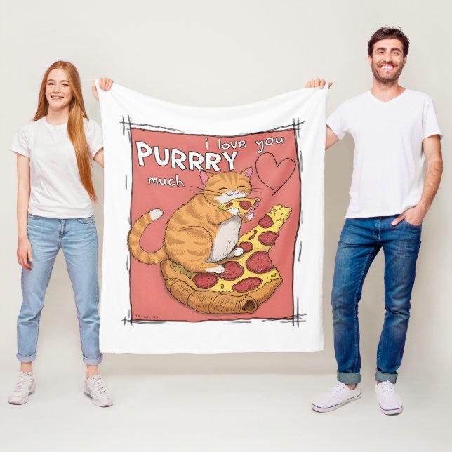 Couverture Polaire I Love You Purrry Much Funny Cat Lover Gift  (En situation)