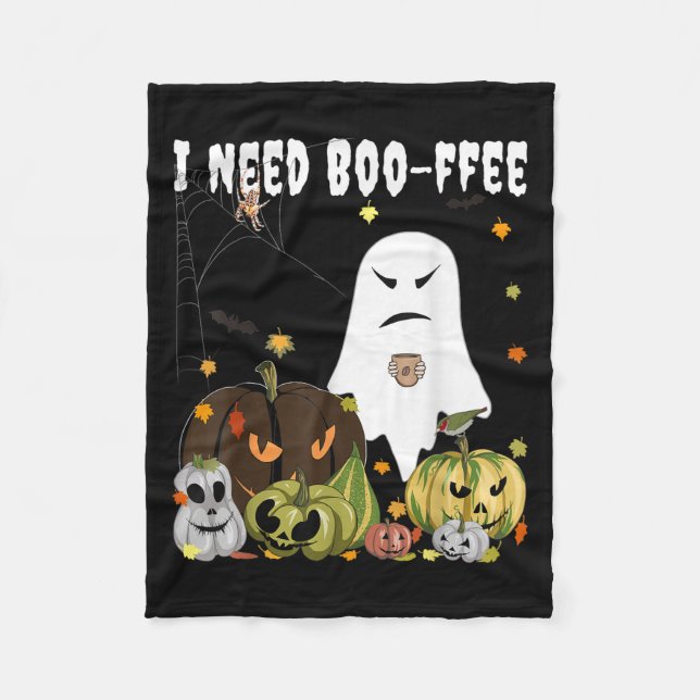 Couverture Polaire I Need Boo-ffee Ghost Jack-o-lantern Coffee Lover  (Devant)