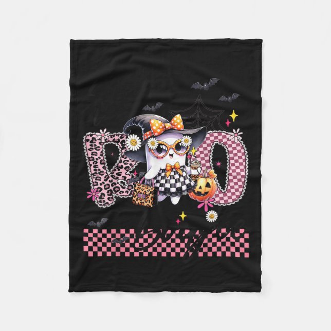 Couverture Polaire I Put The Boo In Boujee Cute Ghost Leopard Boujie  (Devant)