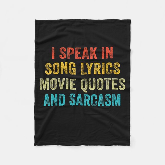 Couverture Polaire I Speak In Movie Quotes Song Lyrics And Sarcasm Vi (Devant)