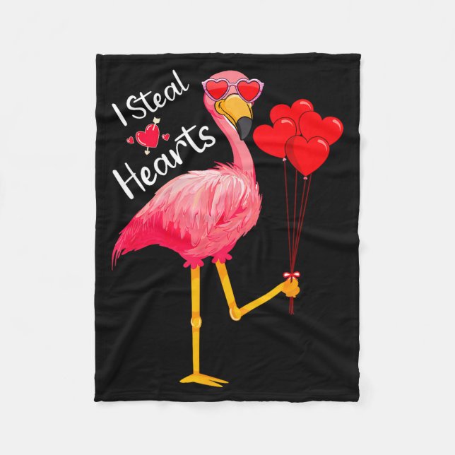 Couverture Polaire I Steal Hearts Funny Flamingo Lover Valentine's Da (Devant)
