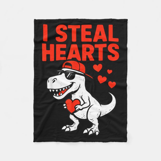 Couverture Polaire I Steal Hearts Trex Dino Baby Boy Valentines Toddl (Devant)