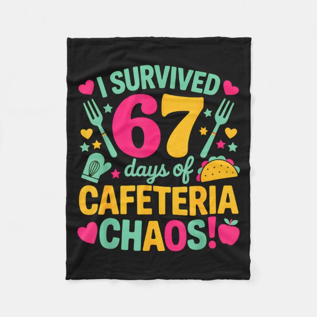 Couverture Polaire I Survived 67 Days Of Cafeteria Chaos Cute Food Lu (Devant)