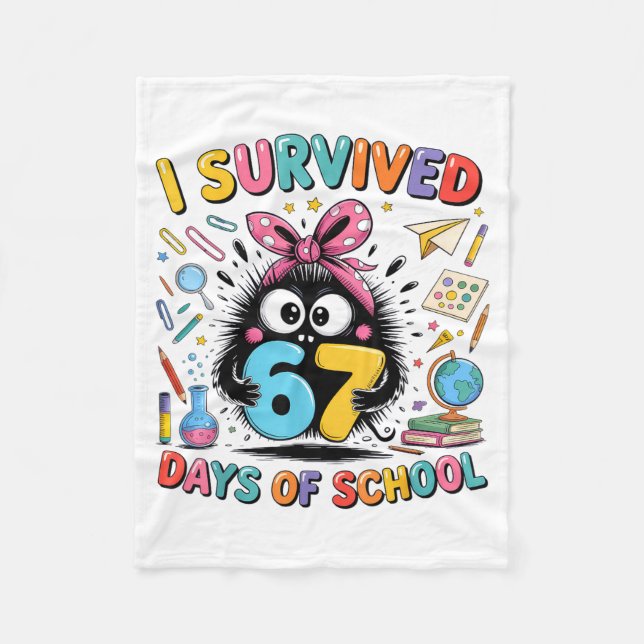 Couverture Polaire I Survived 67 Days Of School  (Devant)