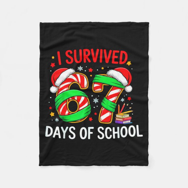 Couverture Polaire I Survived 67 Days Of School Christmas  (Devant)
