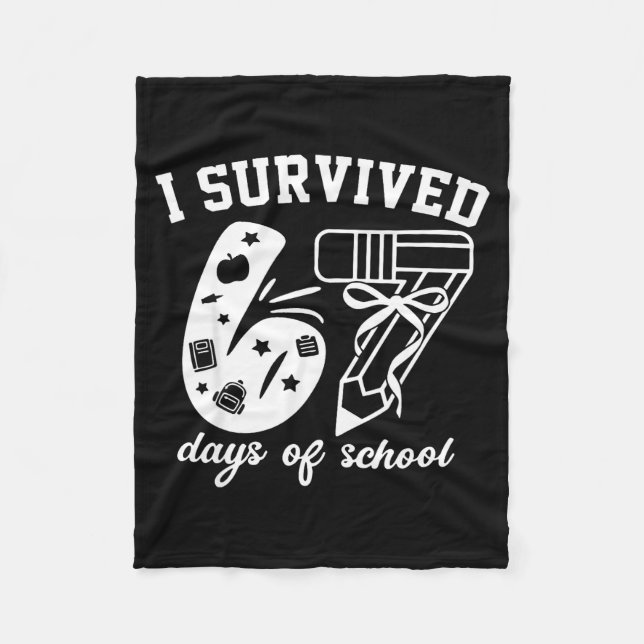 Couverture Polaire I Survived 67 Days Of School Funny 67 Meme Teacher (Devant)