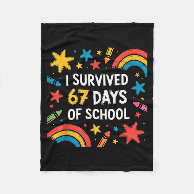 Couverture Polaire I Survived 67 Days Of School Funny 67 Teachers Stu (Devant)