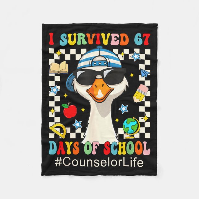 Couverture Polaire I Survived 67 Days Of School Funny Goose Boys Coun (Devant)