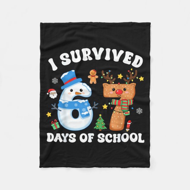 Couverture Polaire I Survived 67 Days Of School Funny Meme Six Seven  (Devant)