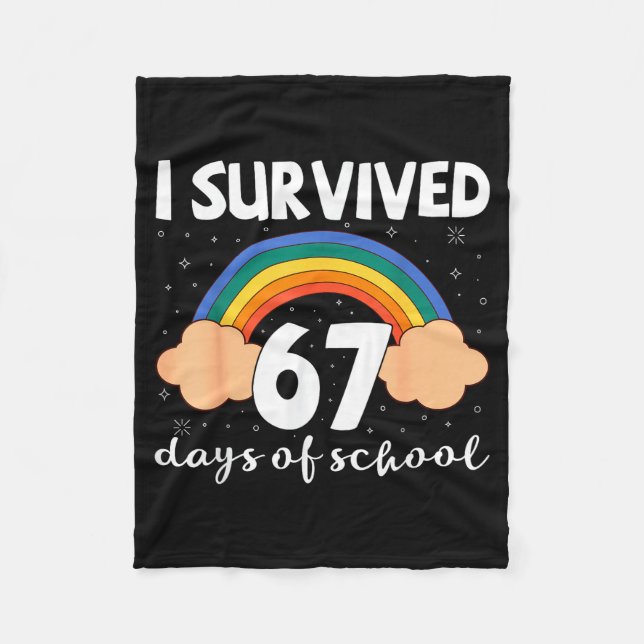 Couverture Polaire I Survived 67 Days Of School Funny Meme Student Te (Devant)