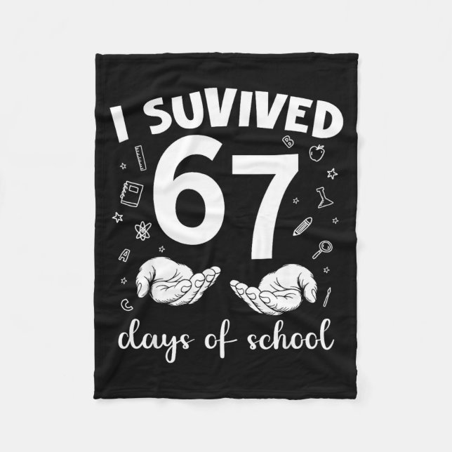 Couverture Polaire I Survived 67 Days Of School Funny Meme Teacher St (Devant)