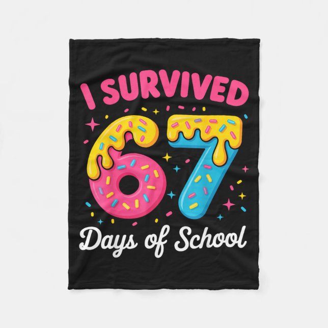 Couverture Polaire I Survived 67 Days Of School Funny Meme Teacher St (Devant)