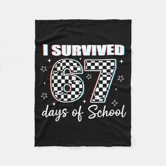 Couverture Polaire I Survived 67 Days Of School Funny Retro 67 Meme S (Devant)