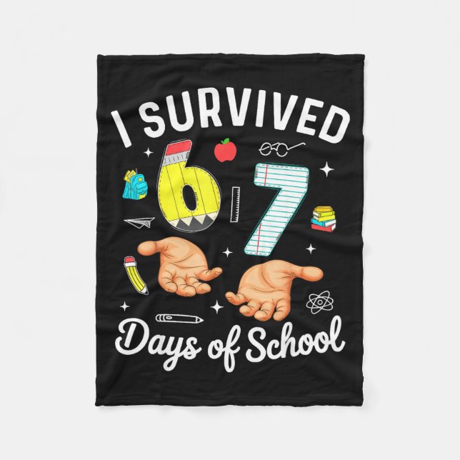 Couverture Polaire I Survived 67 Days Of School Funny Six Seven Meme  (Devant)