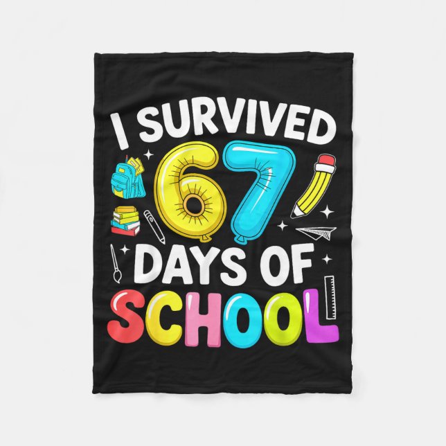 Couverture Polaire I Survived 67 Days Of School Funny Six Seven Meme  (Devant)