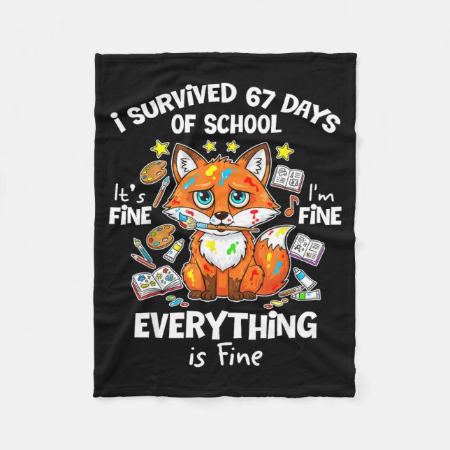 Couverture Polaire I Survived 67 Days Of School Funny Six Seven Meme  (Devant)
