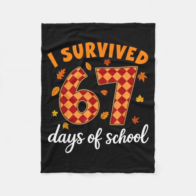Couverture Polaire I Survived 67 Days Of School Funny Teacher Thanksg (Devant)