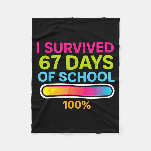 Couverture Polaire I Survived 67 Days Of School Gamer School Meme Boy (Devant)