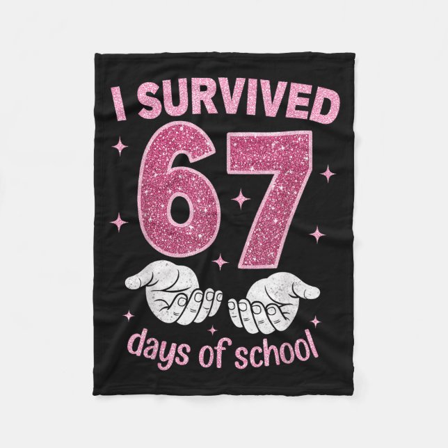 Couverture Polaire I Survived 67 Days Of School Gen Alpha Slang 6 7 H (Devant)