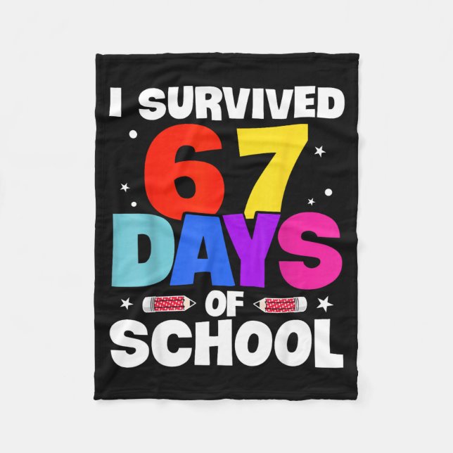 Couverture Polaire I Survived 67 Days Of School Shirts Meme Six Seven (Devant)
