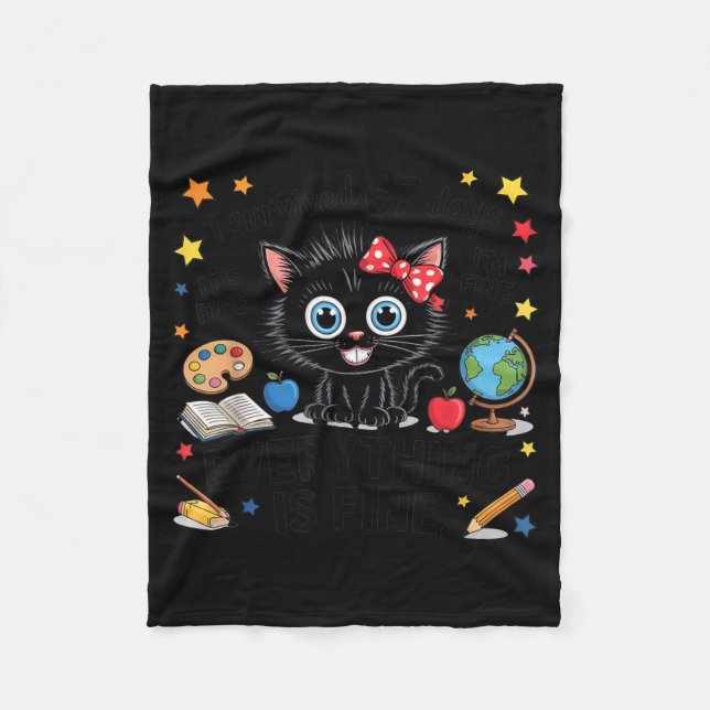 Couverture Polaire I Survived 67 Days Of School Six Seven 6 7 Teacher (Devant)