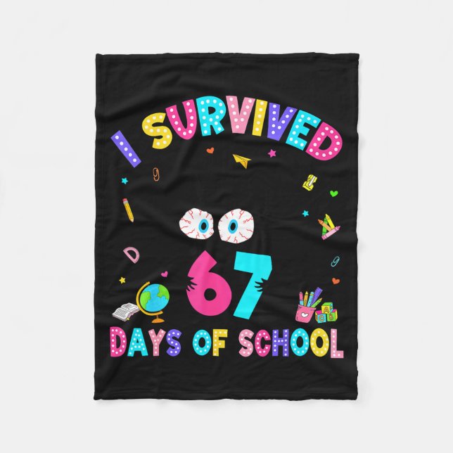 Couverture Polaire I Survived 67 Days Of School Six Seven Meme Slang  (Devant)
