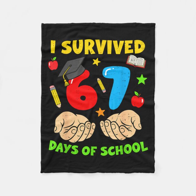 Couverture Polaire I Survived 67 Days Of School Six Seven Meme Studen (Devant)