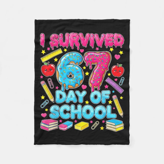 Couverture Polaire I Survived 67 Days Of School Six Seven Meme Teache (Devant)