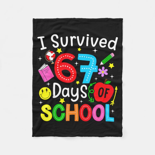 Couverture Polaire I Survived 67 Days Of School Six Seven Meme Teache (Devant)