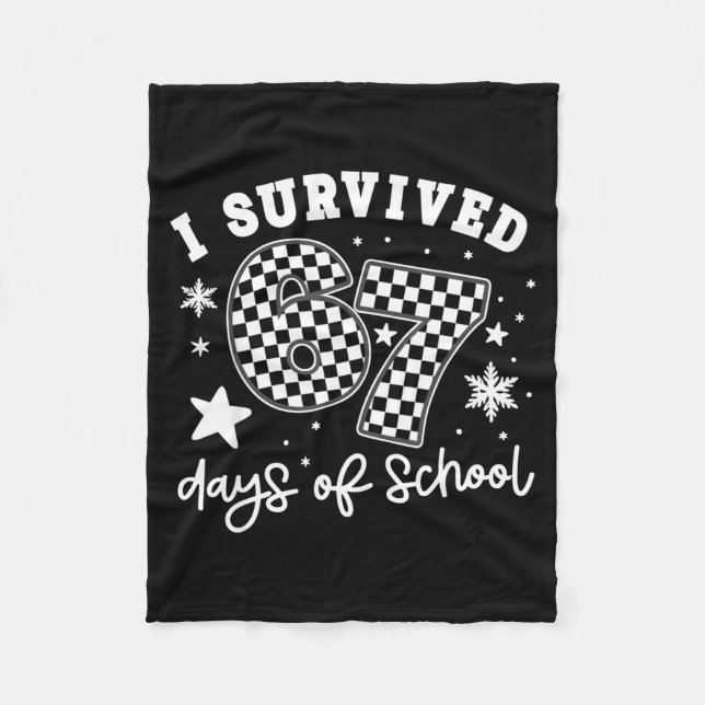 Couverture Polaire I Survived 67 Days Of School Students Teachers 100 (Devant)