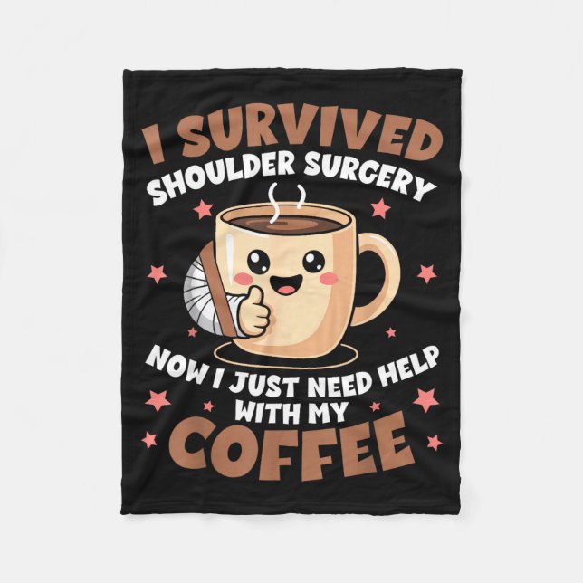 Couverture Polaire I Survived Shoulder Surgery Funny Coffee Lover Men (Devant)