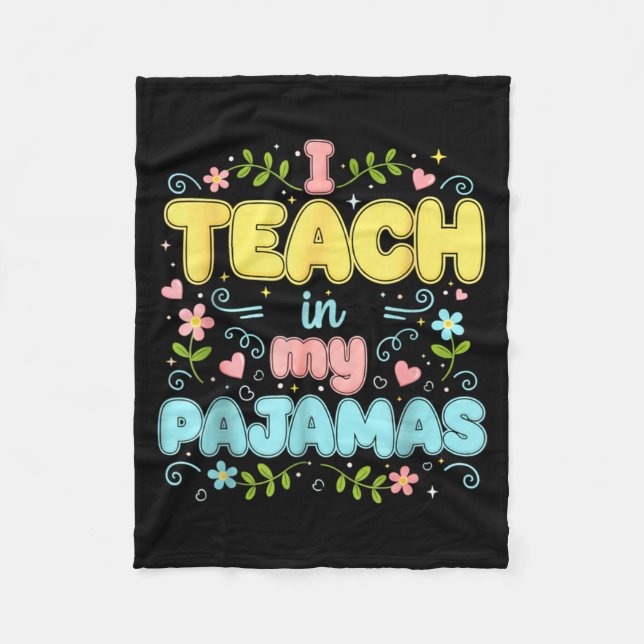 Couverture Polaire I Teach In My Pajamas Funny Online Virtual Teacher (Devant)