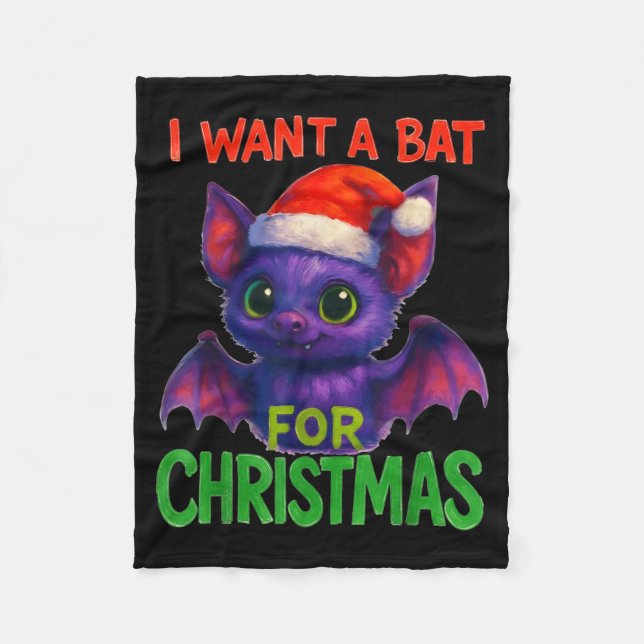 Couverture Polaire I Want A Bat For Christmas  (Devant)