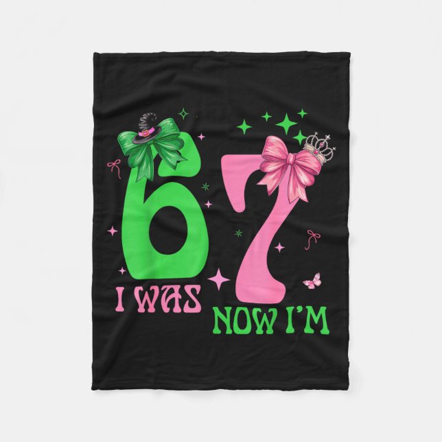 Couverture Polaire I Was 6 Now I'm 7 67 Birthday Witch Nk Green Birth (Devant)