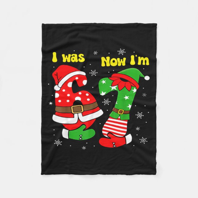 Couverture Polaire I Was 6 Now I'm 7 67 Seven Year Old Birthday Girls (Devant)