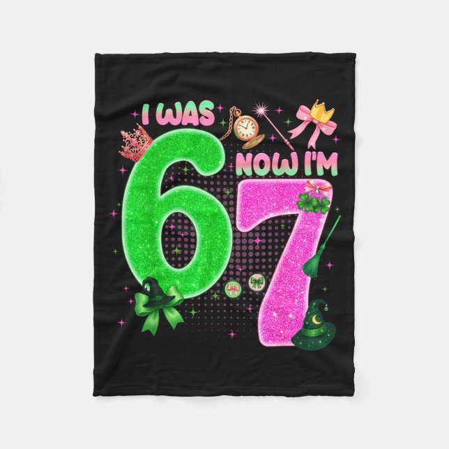 Couverture Polaire I Was 6 Now I'm 7 Year Old Birthday Witch Nk &amp; (Devant)