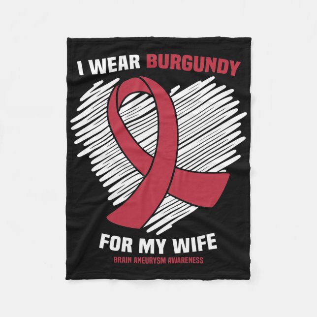 Couverture Polaire I Wear Burgundy For My Wife Brain Aneurysm Awarene (Devant)