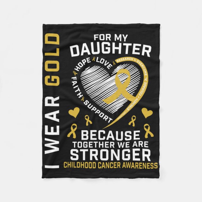 Couverture Polaire I Wear Gold For My Daughter Childhood Cancer Paren (Devant)