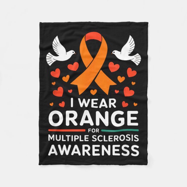 Couverture Polaire I Wear Orange For Multiple Sclerosis Awareness  (Devant)