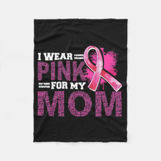 Couverture Polaire I Wear Pink For My Mom Breast Cancer Awareness Sup