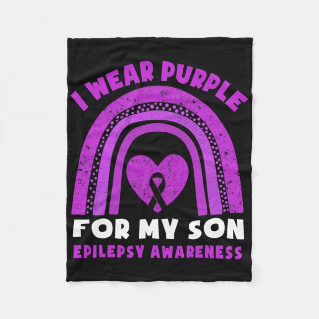 Couverture Polaire I Wear Purple For My Son Epilepsy Awareness Rainbo (Devant)