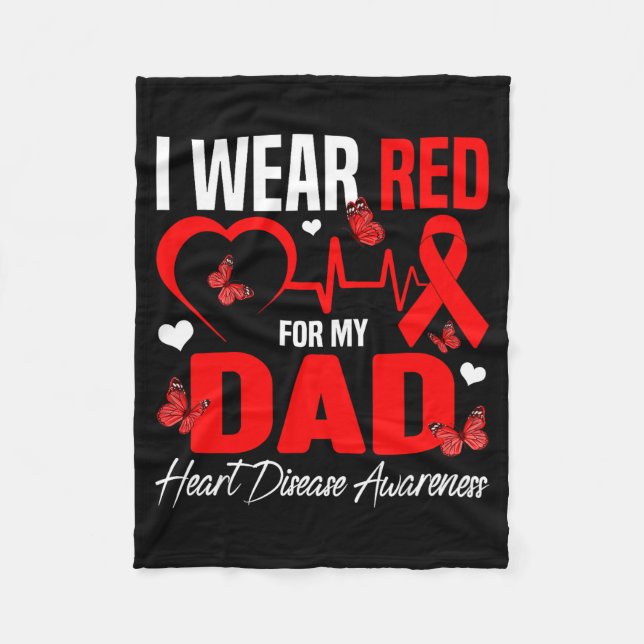 Couverture Polaire I Wear Red For My Dad Heart Disease Awareness Daug (Devant)
