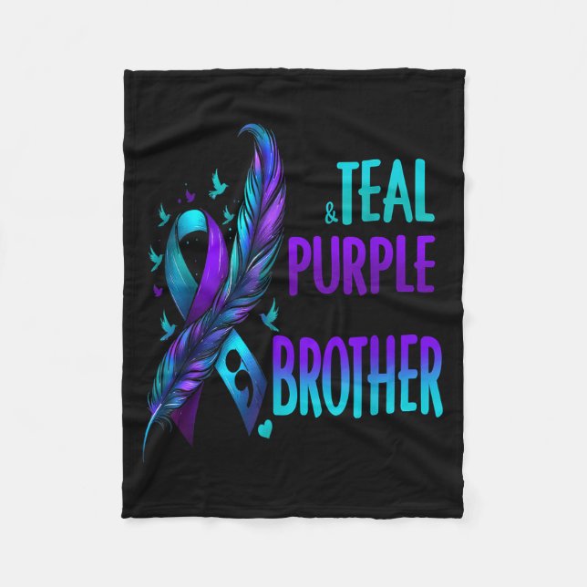 Couverture Polaire I Wear Teal &amp; Purple For My Brother Suicide Pr (Devant)