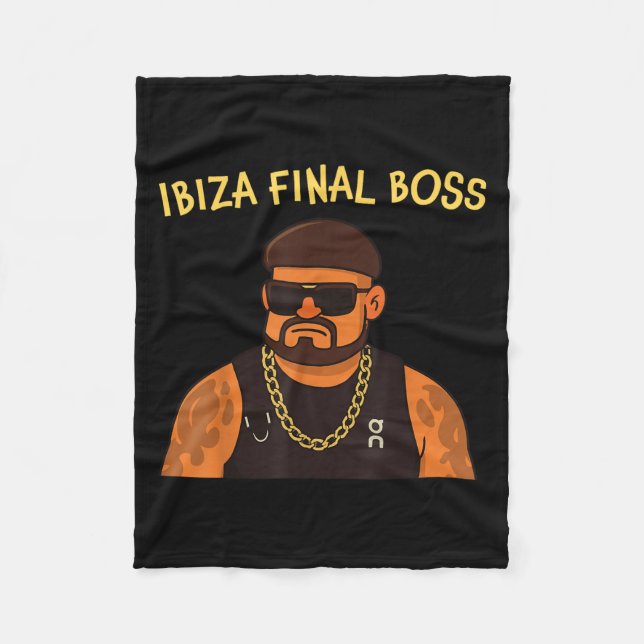 Couverture Polaire Ibiza Final Boss Funny Viral Meme Club Partylation (Devant)