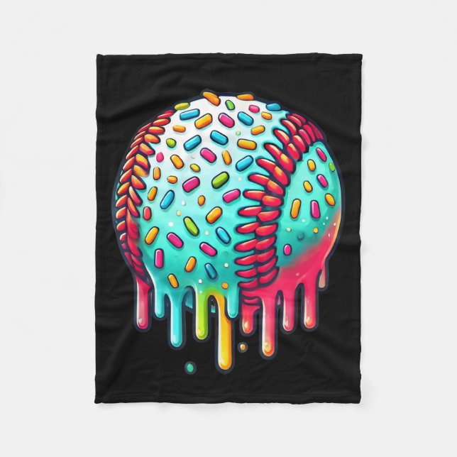 Couverture Polaire Ice Cream Drip Baseball Stuff Baseball Driff Pour  (Devant)