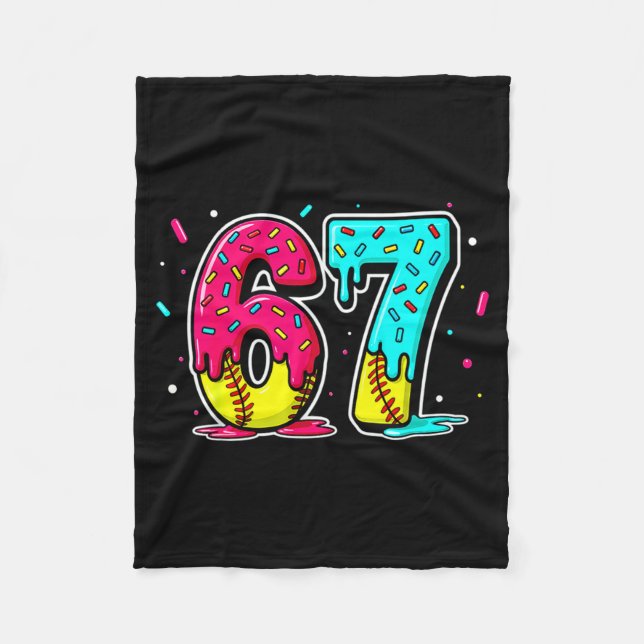 Couverture Polaire Ice Cream Dripng Softball Drip Funny 6 7 Six Seven (Devant)