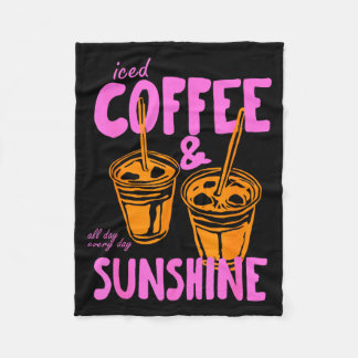 Couverture Polaire Iced Coffee and Sunshine Day Every Day Summer
